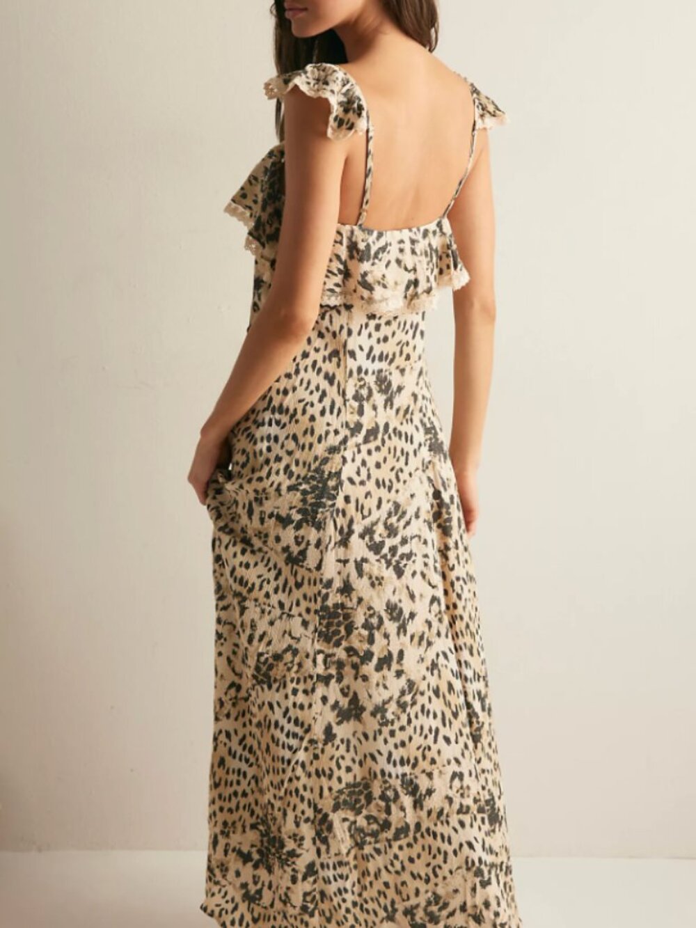 Spell x Free People Snow Leopard Gown - XS - NWT
